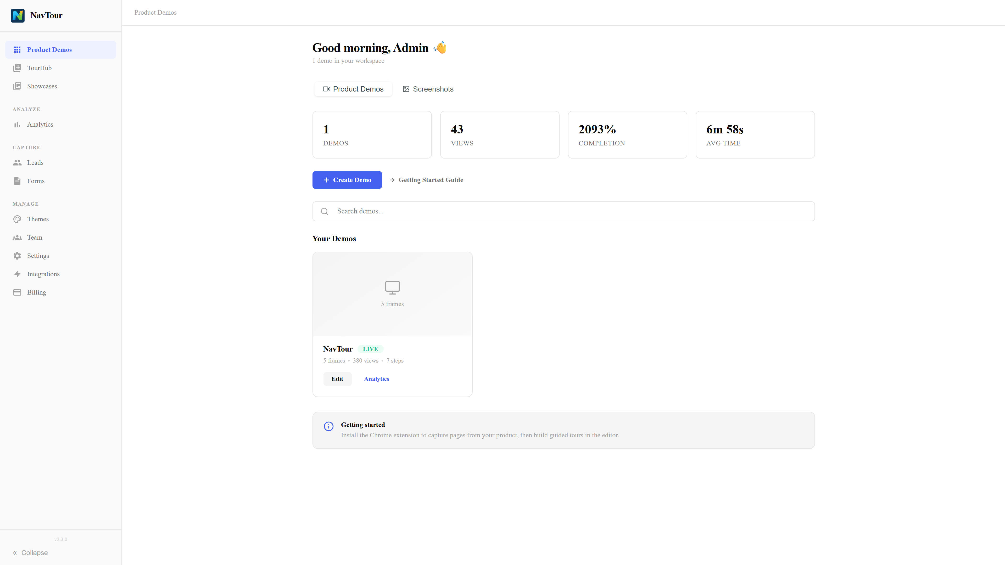 NavTour capture workflow